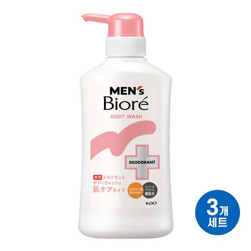 맨즈 비오레 데오드란트 바디워시 피부케어 타입 420ml3개세트