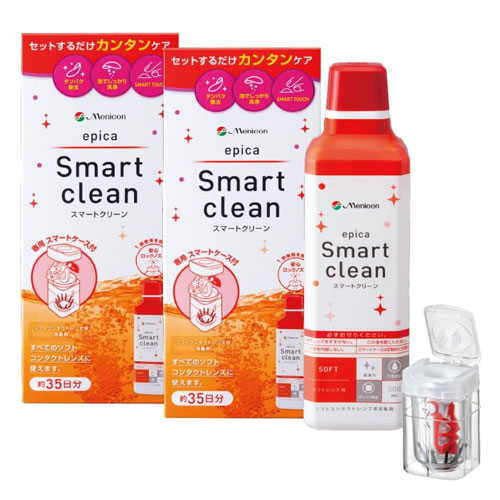 스마트 클린 콘택트렌즈 세정·소독액 300ml×2개 세트 메니콘 에피카 