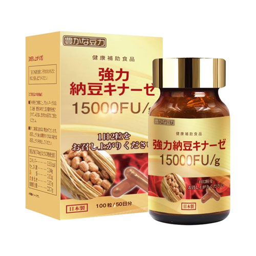 강력낫토 키나제 15000FU 효소 낫토 보충제 100정 (50일분)